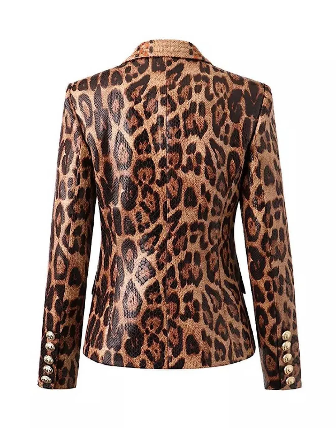 PU Leather Snake Pattern Blazer