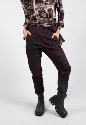 Pull On Slim Fit Trousers in Ruby Comic