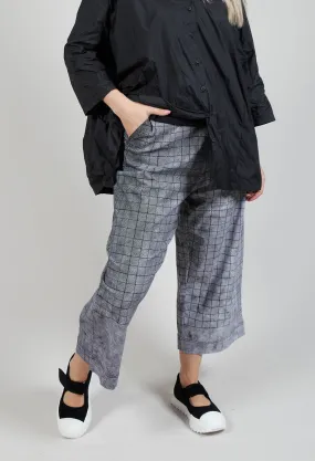 Pull On Wide Leg Trousers in Black Print