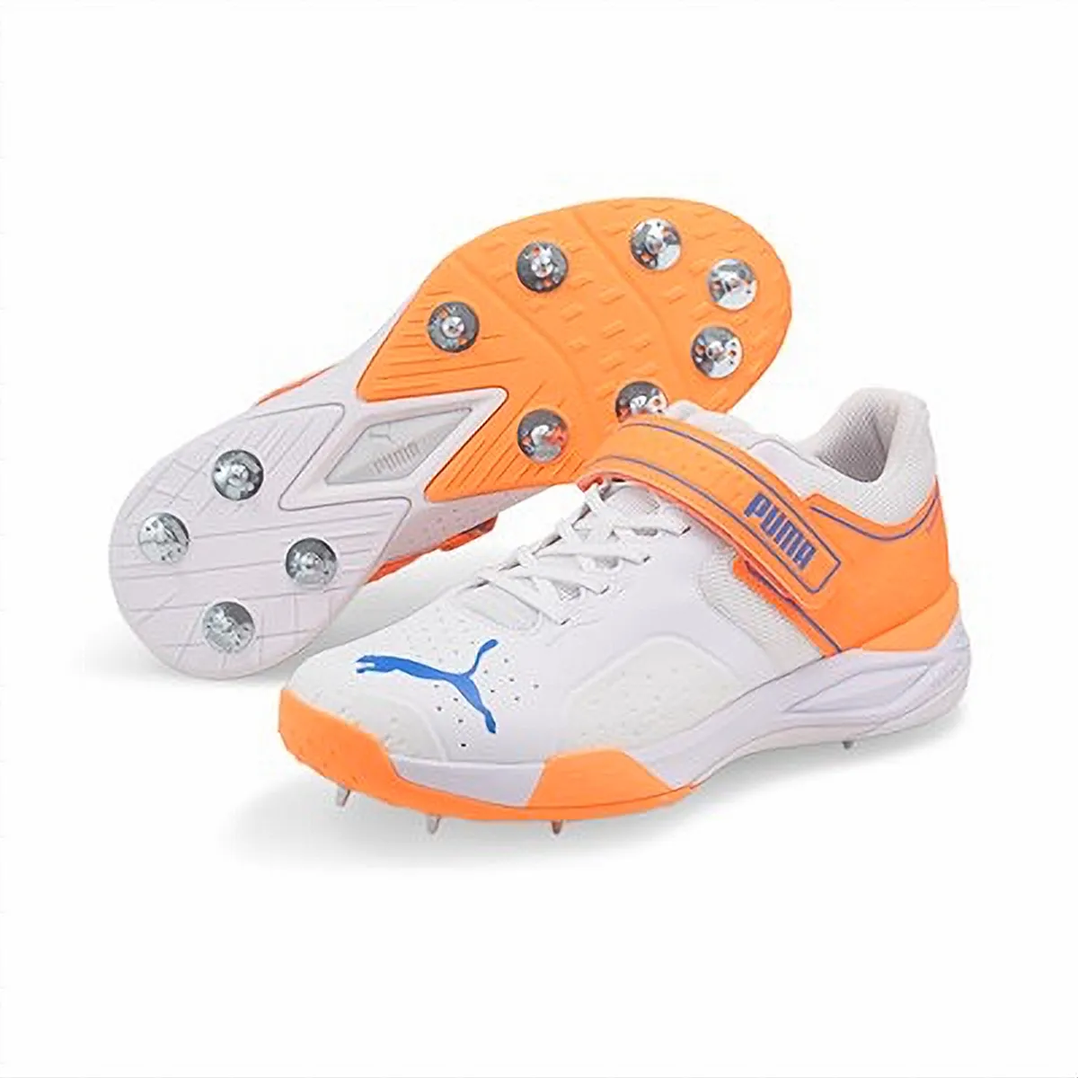 Puma 22.1 Bowling Spike Cricket Shoes (White/Orange)