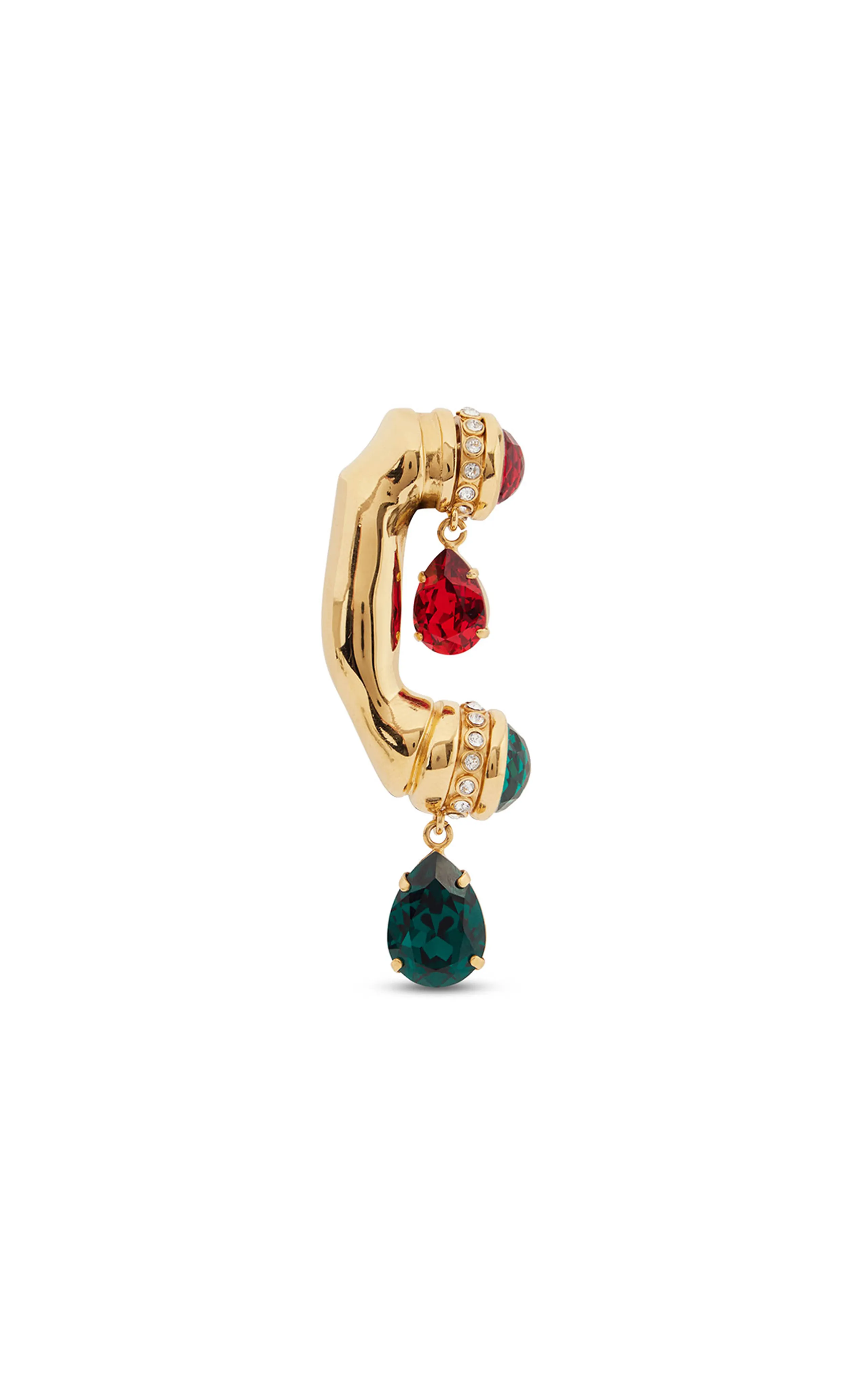 Rabanne Mono Phone Brass Drop Earring