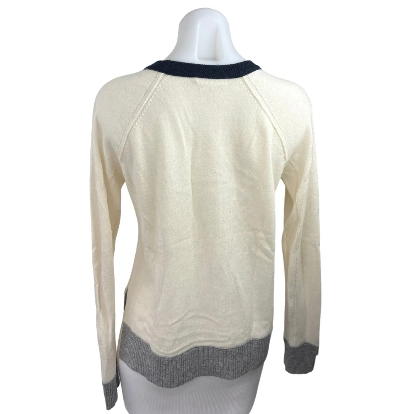 Rag & Bone Charley Cream Wool Cashmere Crewneck Knitted Pullover Sweater Size S