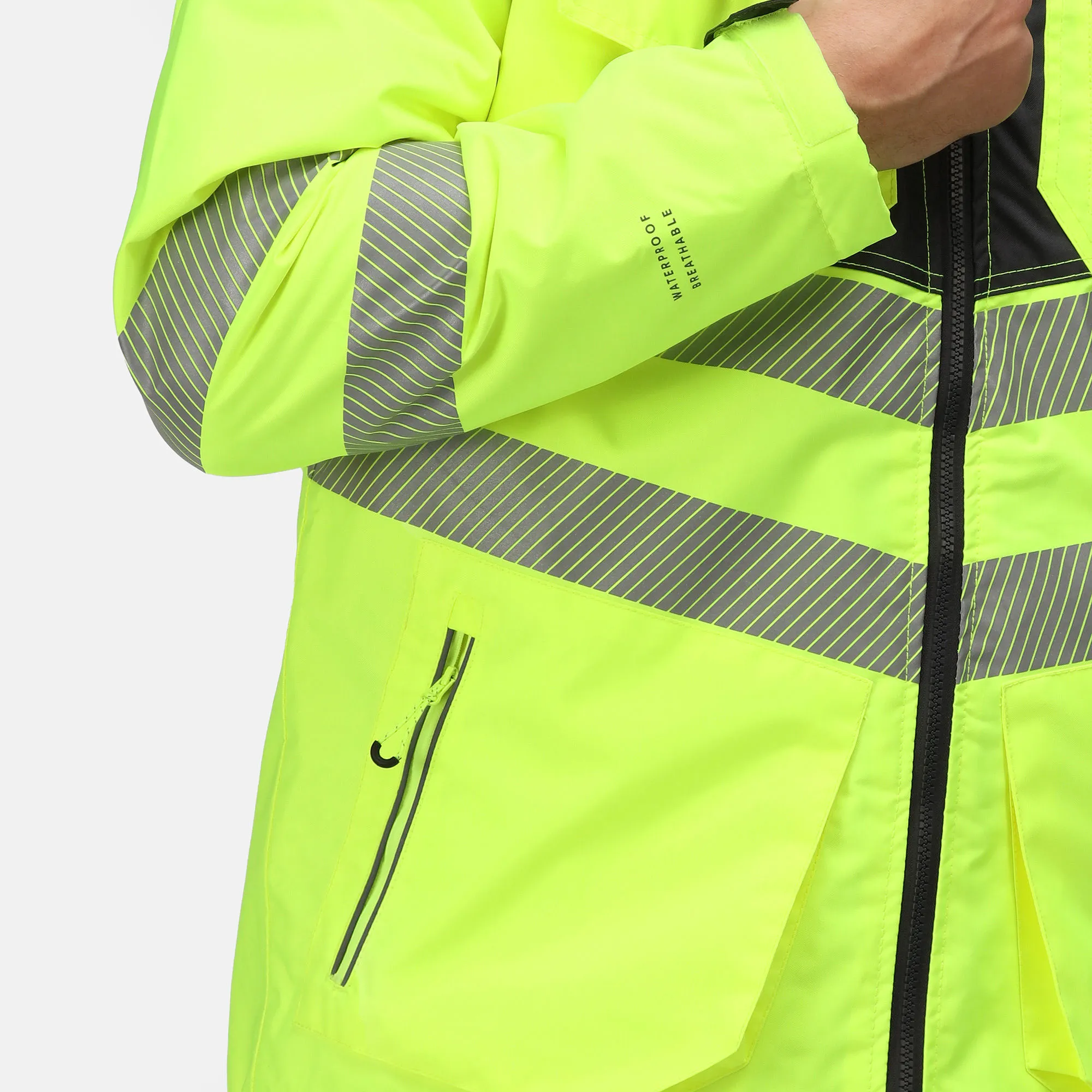 Regatta Hi-Vis Waterproof Parka Jacket Yellow/Grey