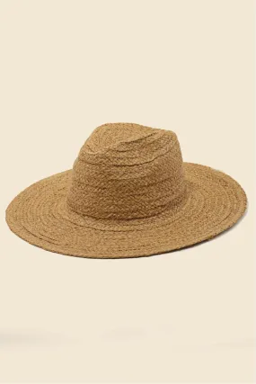 SADIE TAN Flat Brim Sun Hat