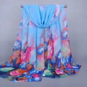 Scarf Luxury Women Printing Long Soft Wrap scarfs from India Ladies Shawl Chiffon Scarves