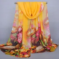 Scarf Luxury Women Printing Long Soft Wrap scarfs from India Ladies Shawl Chiffon Scarves