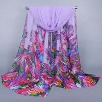 Scarf Luxury Women Printing Long Soft Wrap scarfs from India Ladies Shawl Chiffon Scarves