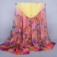 Scarf Luxury Women Printing Long Soft Wrap scarfs from India Ladies Shawl Chiffon Scarves