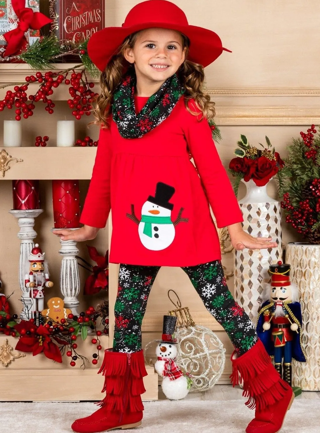 Season's Greetings Snowflake Print 3 PC Set