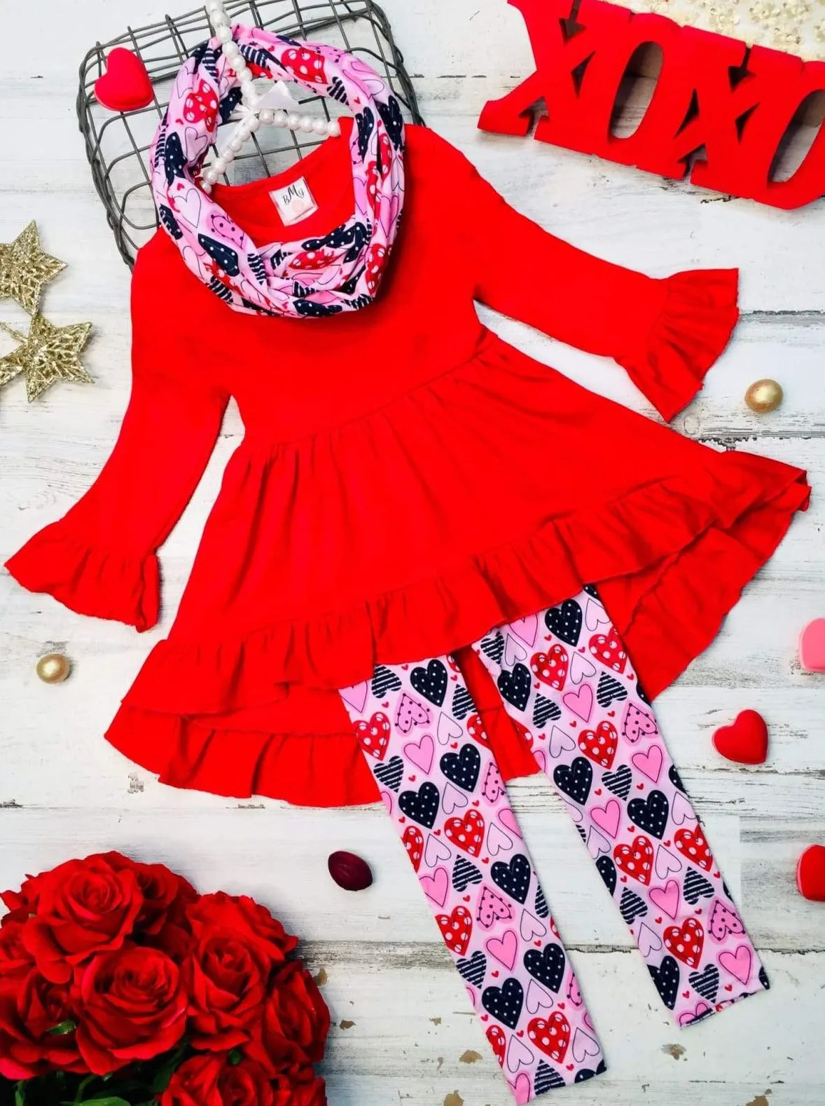 Secret Admirer Tunic, Scarf and Legging Set