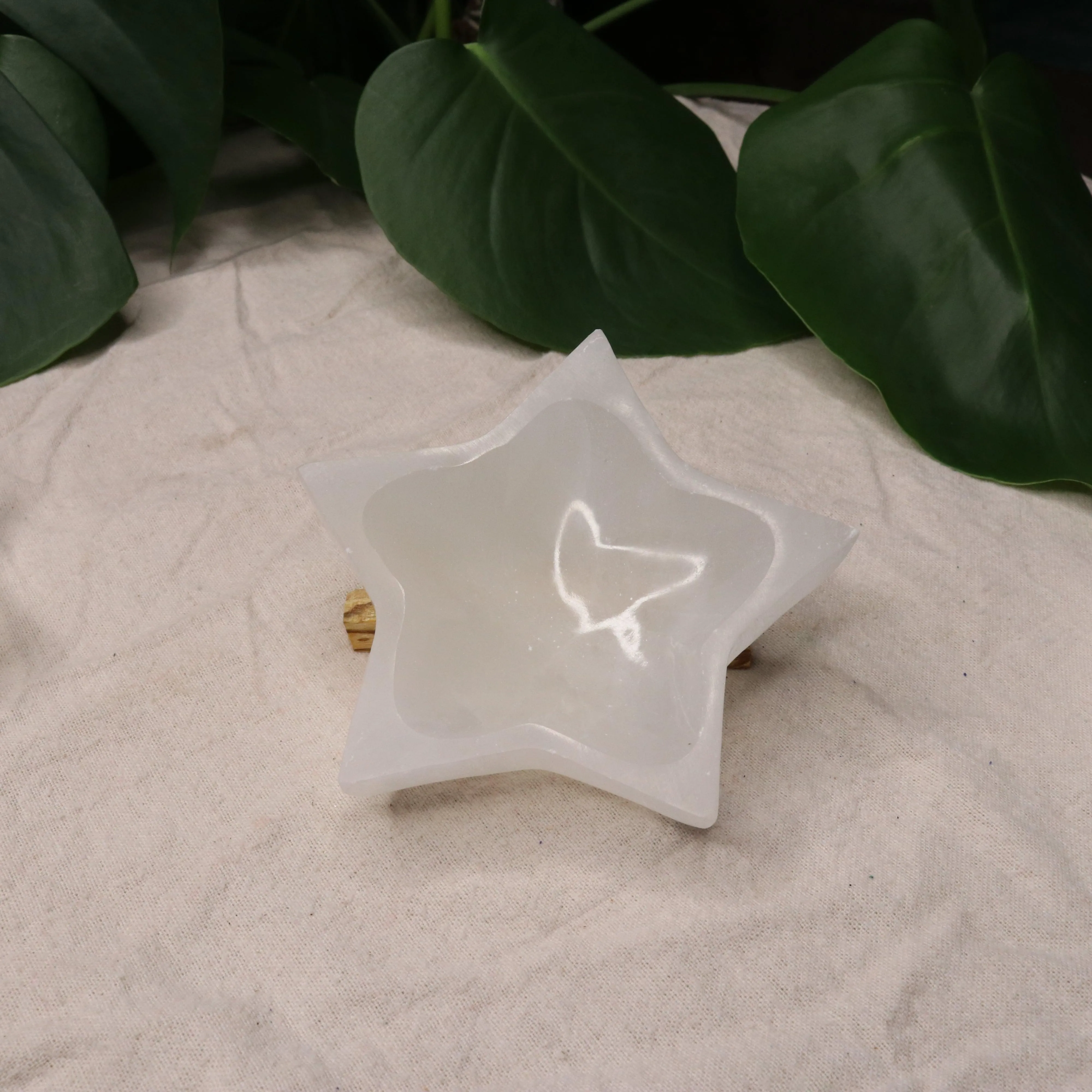 Selenite Star Bowl Carving ~ Recharge & Cleanse Gemstone Jewelry and Small Stones