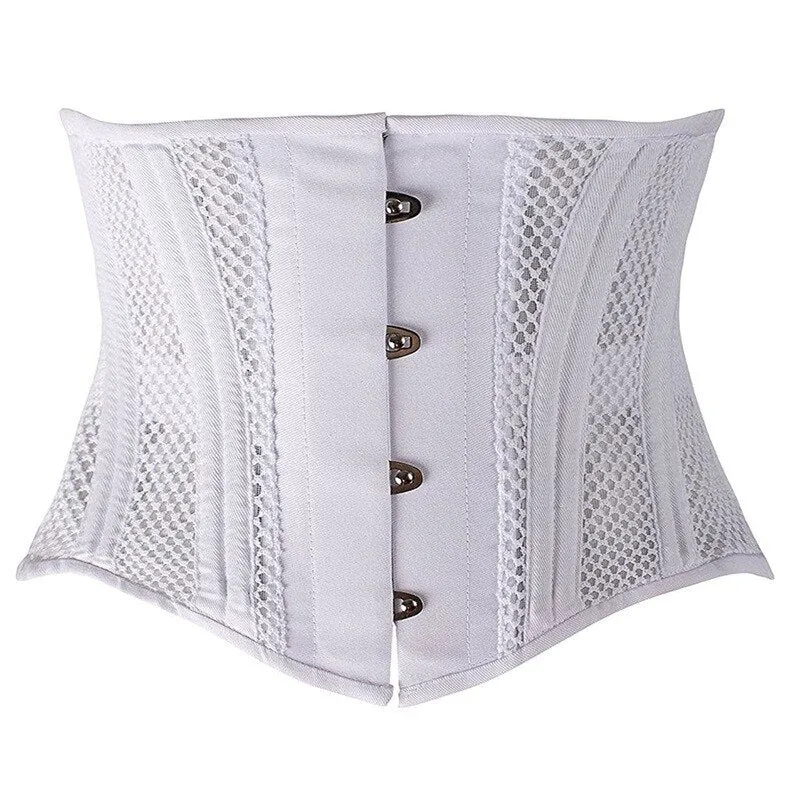 Sexy Women Double Steel Boned Short Underbust Mesh Breathable Waist Trainer Corset Bustiers