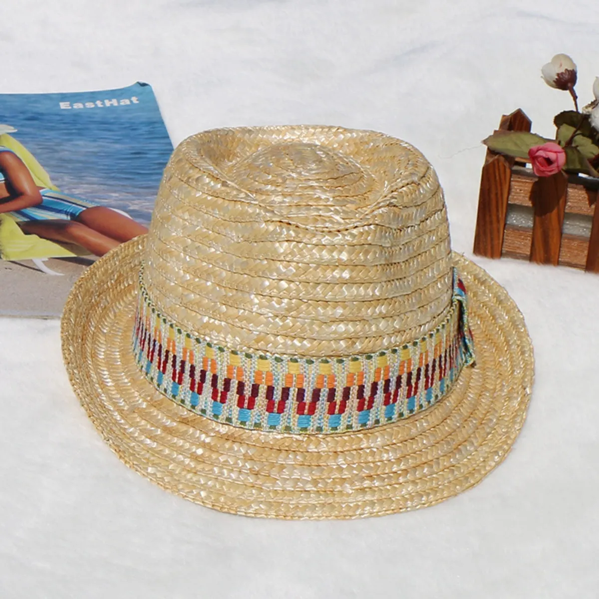 Short Brim Straw Woven Hat