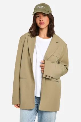 Single Breasted Relaxed Fit Longline Blazer