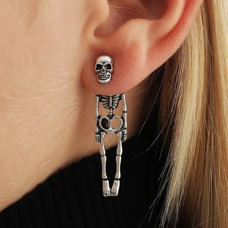 Skull Skeleton Drop Earrings - Gothic Fashion Trend Jewelry for Women & Men