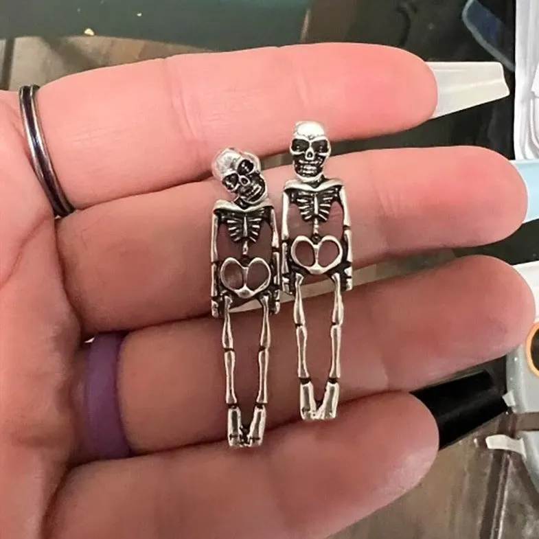 Skull Skeleton Drop Earrings - Gothic Fashion Trend Jewelry for Women & Men