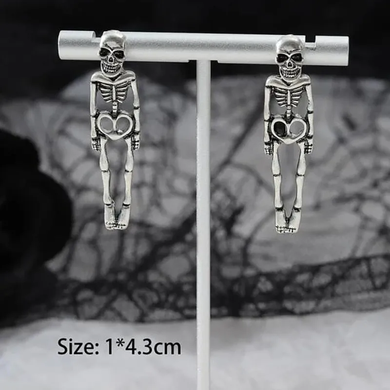 Skull Skeleton Drop Earrings - Gothic Fashion Trend Jewelry for Women & Men