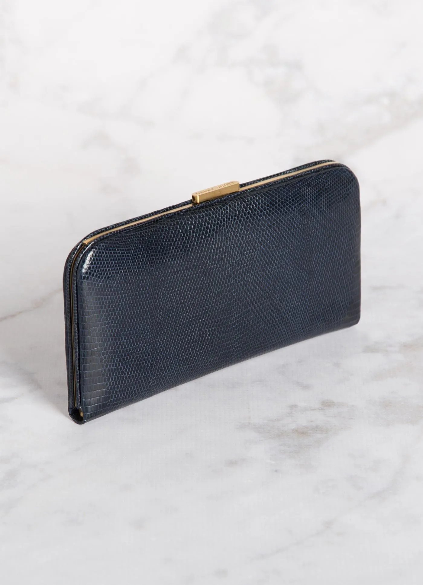 Slide Lock Wallet - Navy Lizard