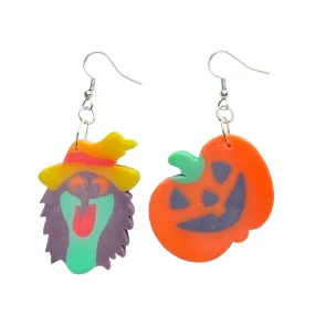 (Slightly imperfect) Lisa Frank 90's Halloween Eraser Charm Earrings