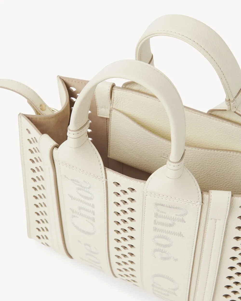 Small Woody Tote Bag in Ivory