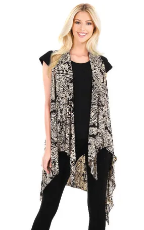 SN85 Spandex Paisley Pattern Long Vest