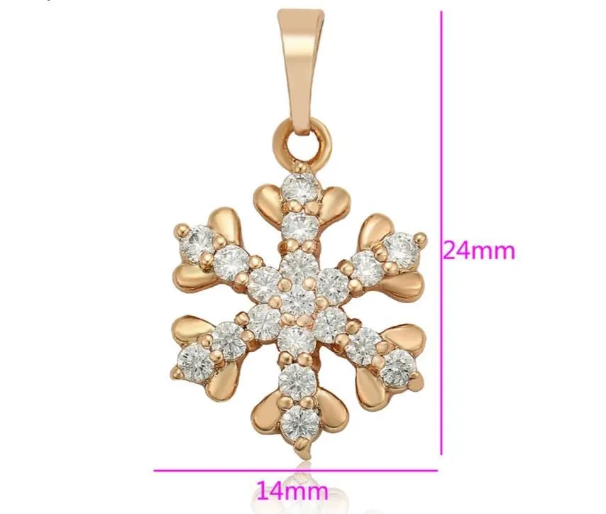 Snowflake Pendant Necklace 18k Gold plated