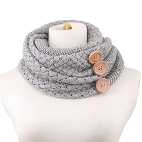 Soft cosy scarf women Warm Two Circle Cable Knit Cowl Neck Scarf cachecol warm knit luxury scarf