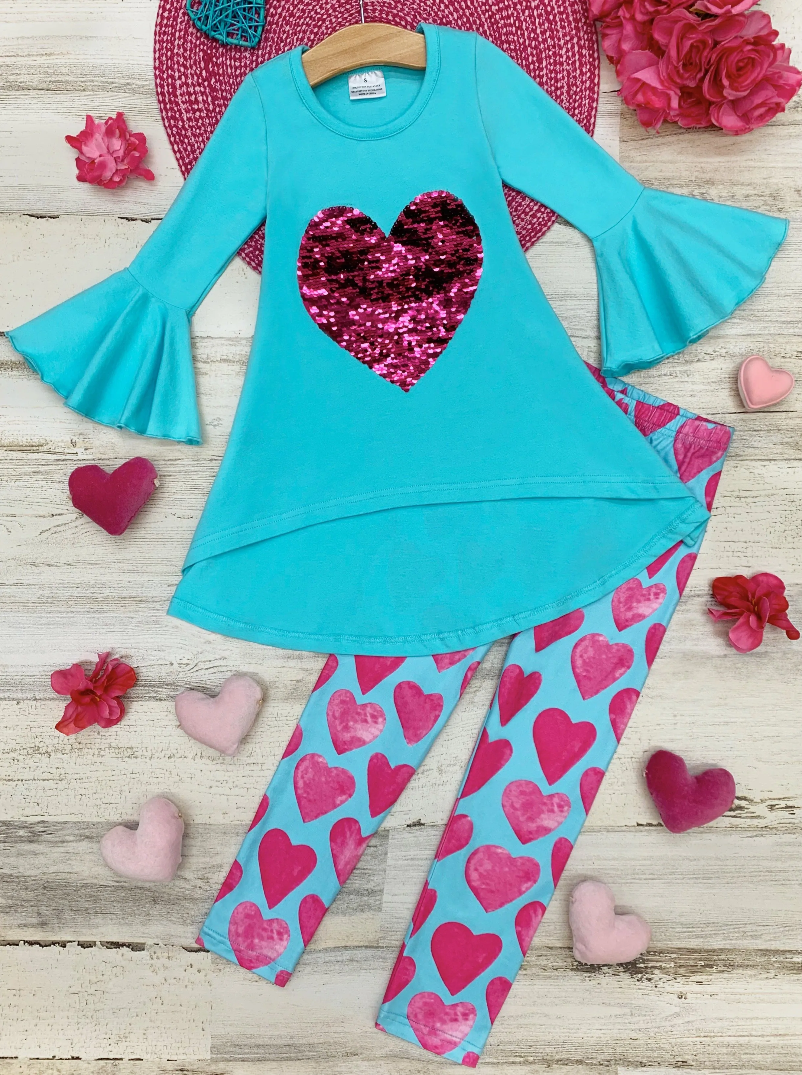 Sparkle From The Heart Legging Set