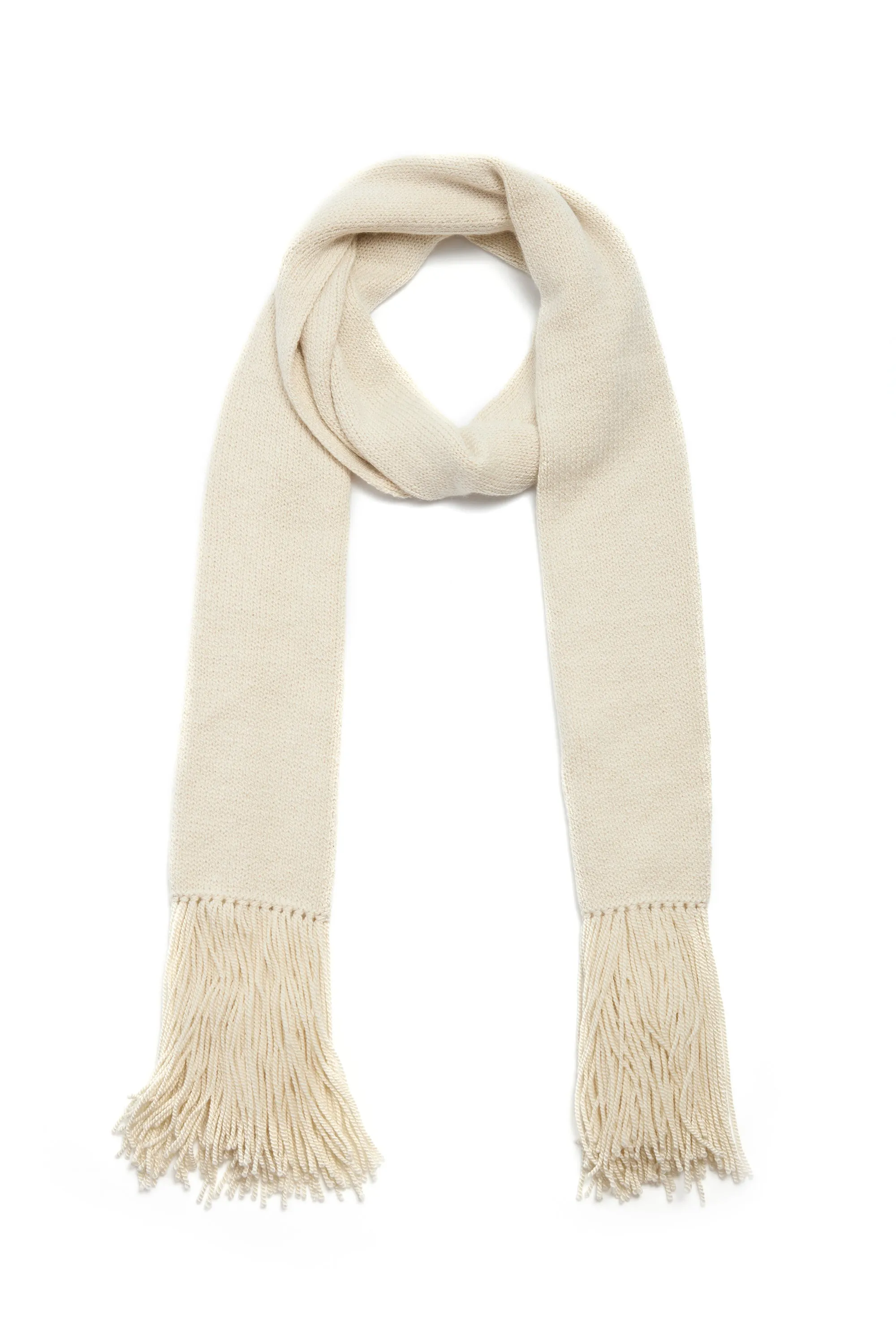 Staffordshire Knit Scarf in Ivory Cashmere