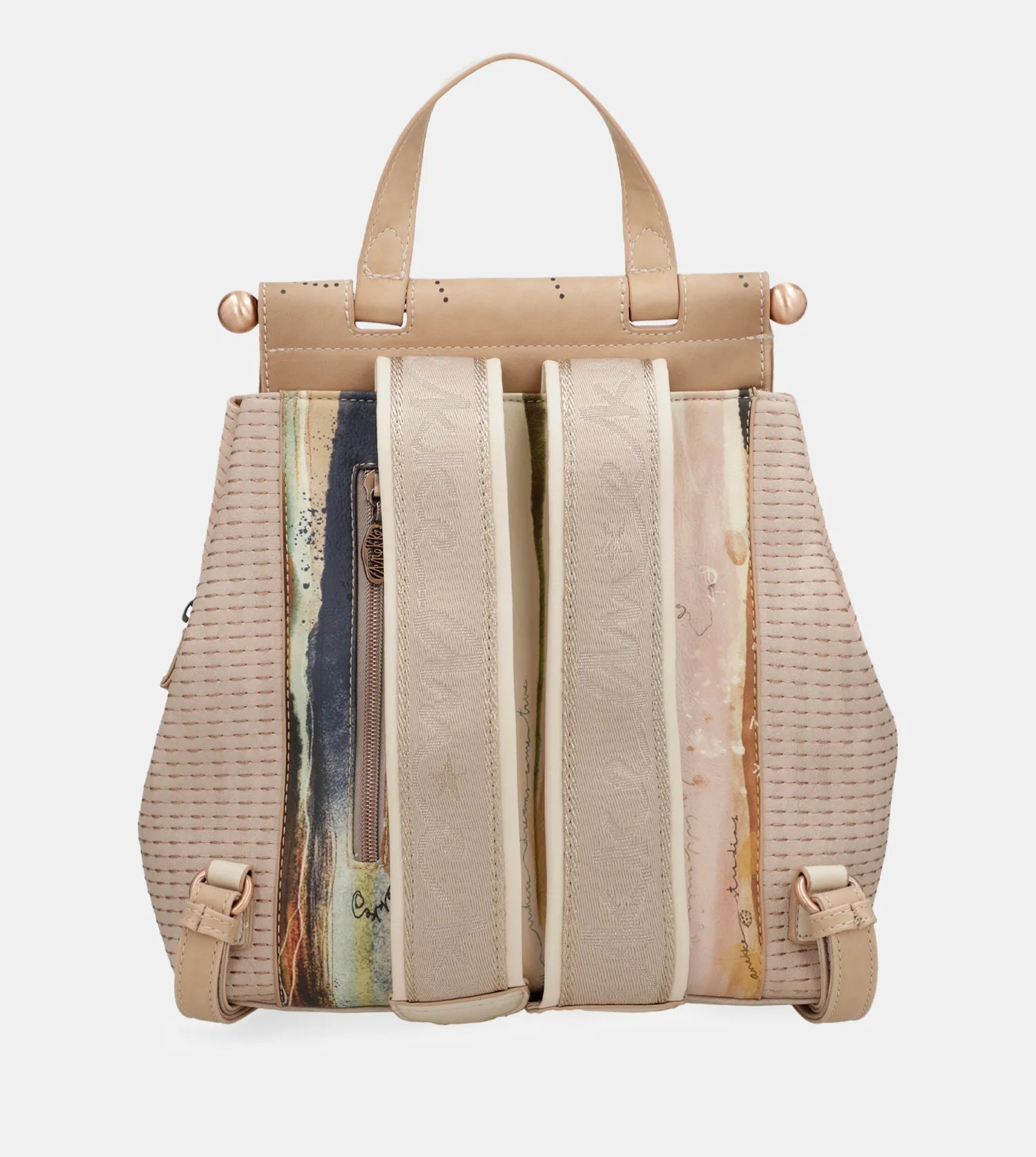 Studio nude backpack with flap