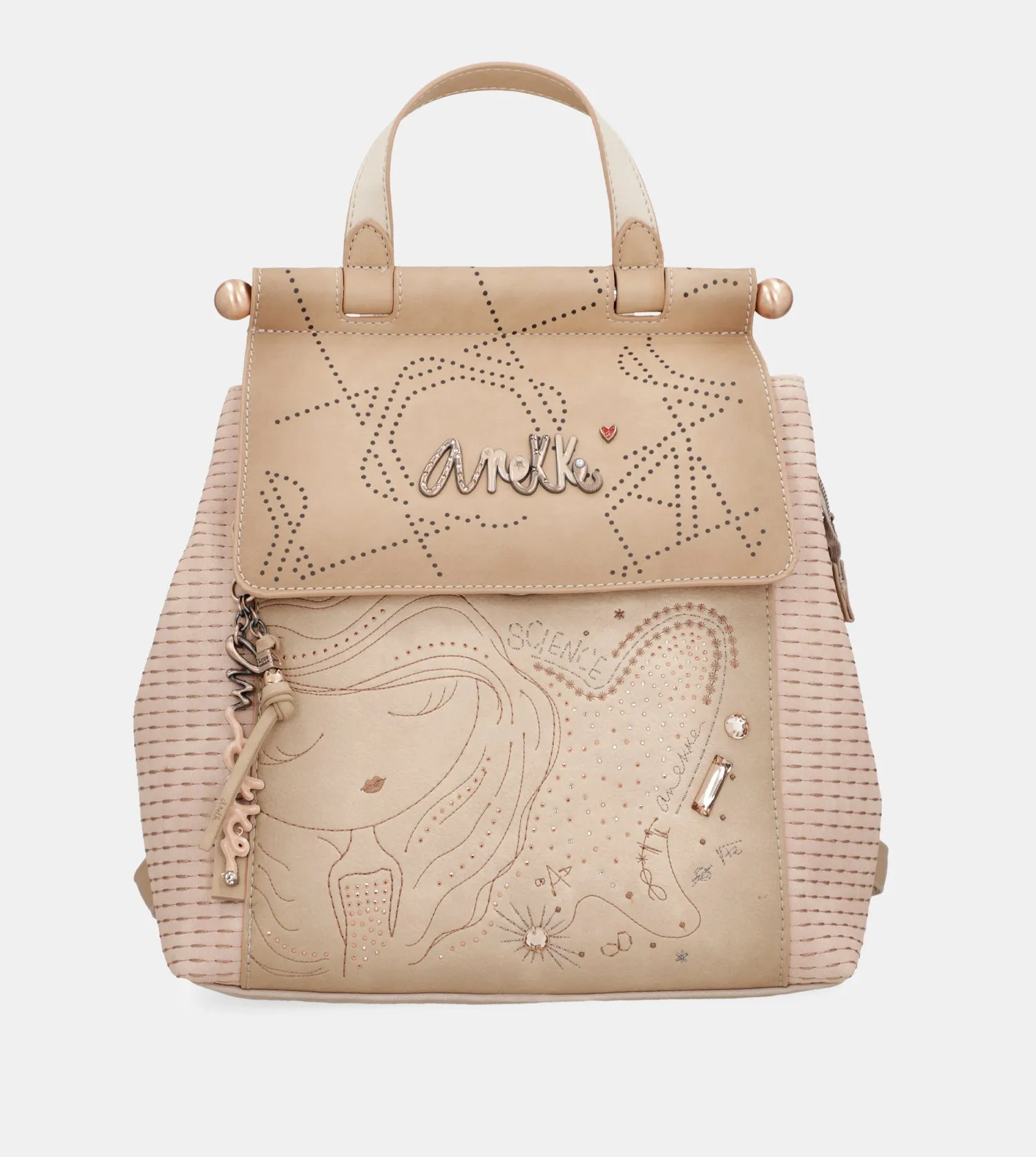 Studio nude backpack with flap