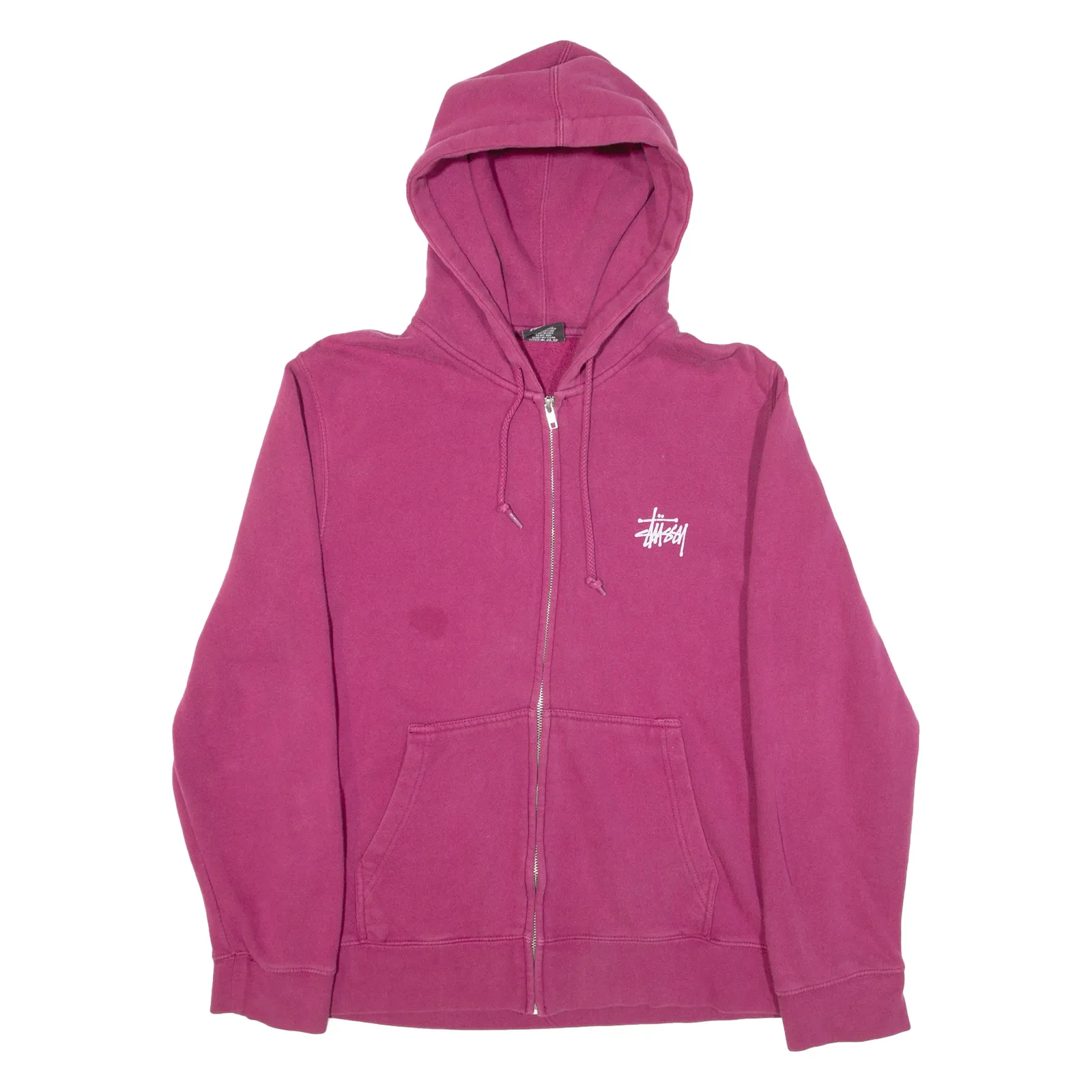 STUSSY Mens Pink Hoodie Full Zip S