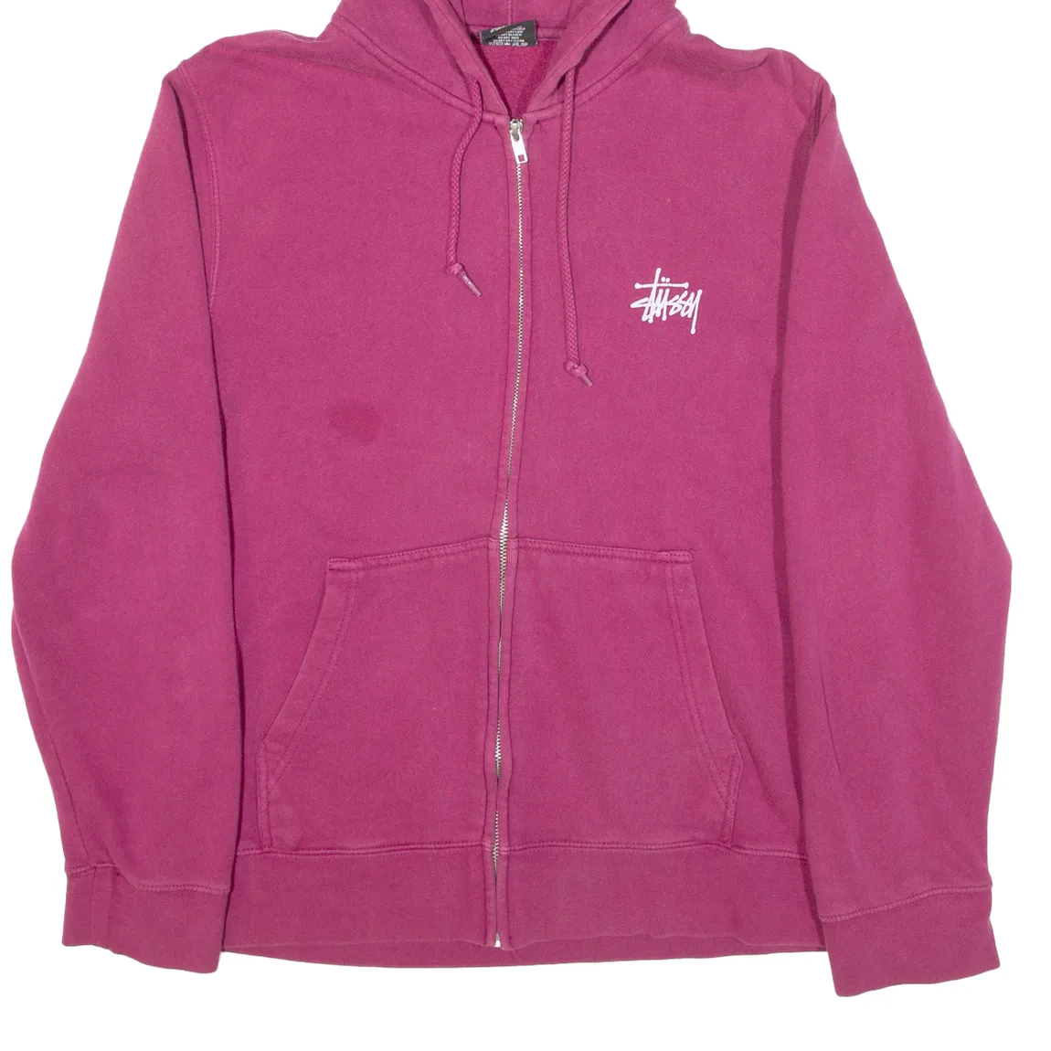 STUSSY Mens Pink Hoodie Full Zip S