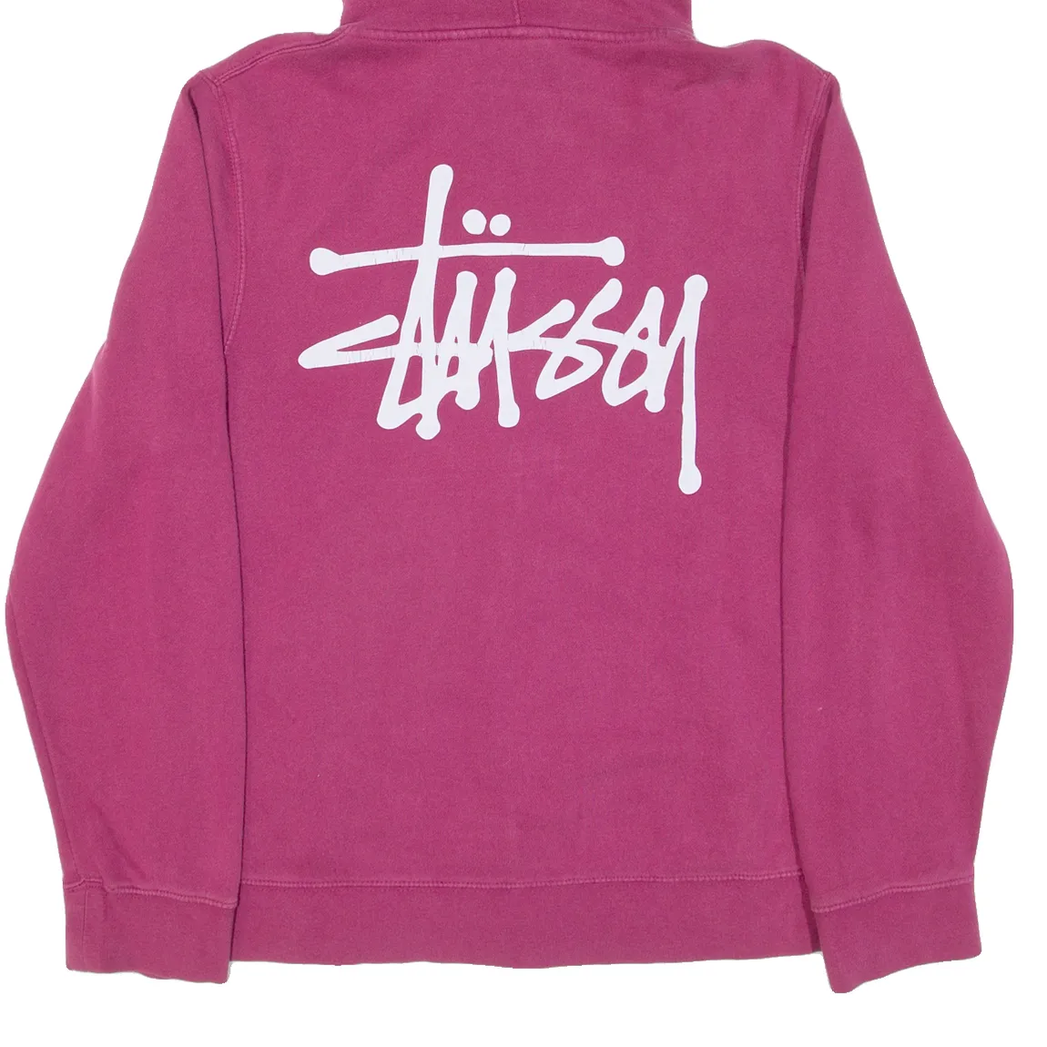 STUSSY Mens Pink Hoodie Full Zip S