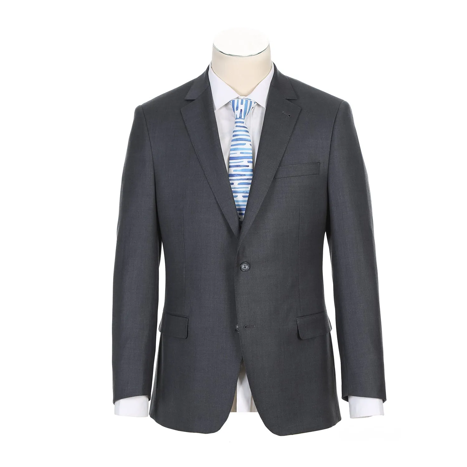 Super 150s Wool 2-Button Half-Canvas CLASSIC FIT Suit in Grey (Short, Regular, and Long Available) by Rivelino