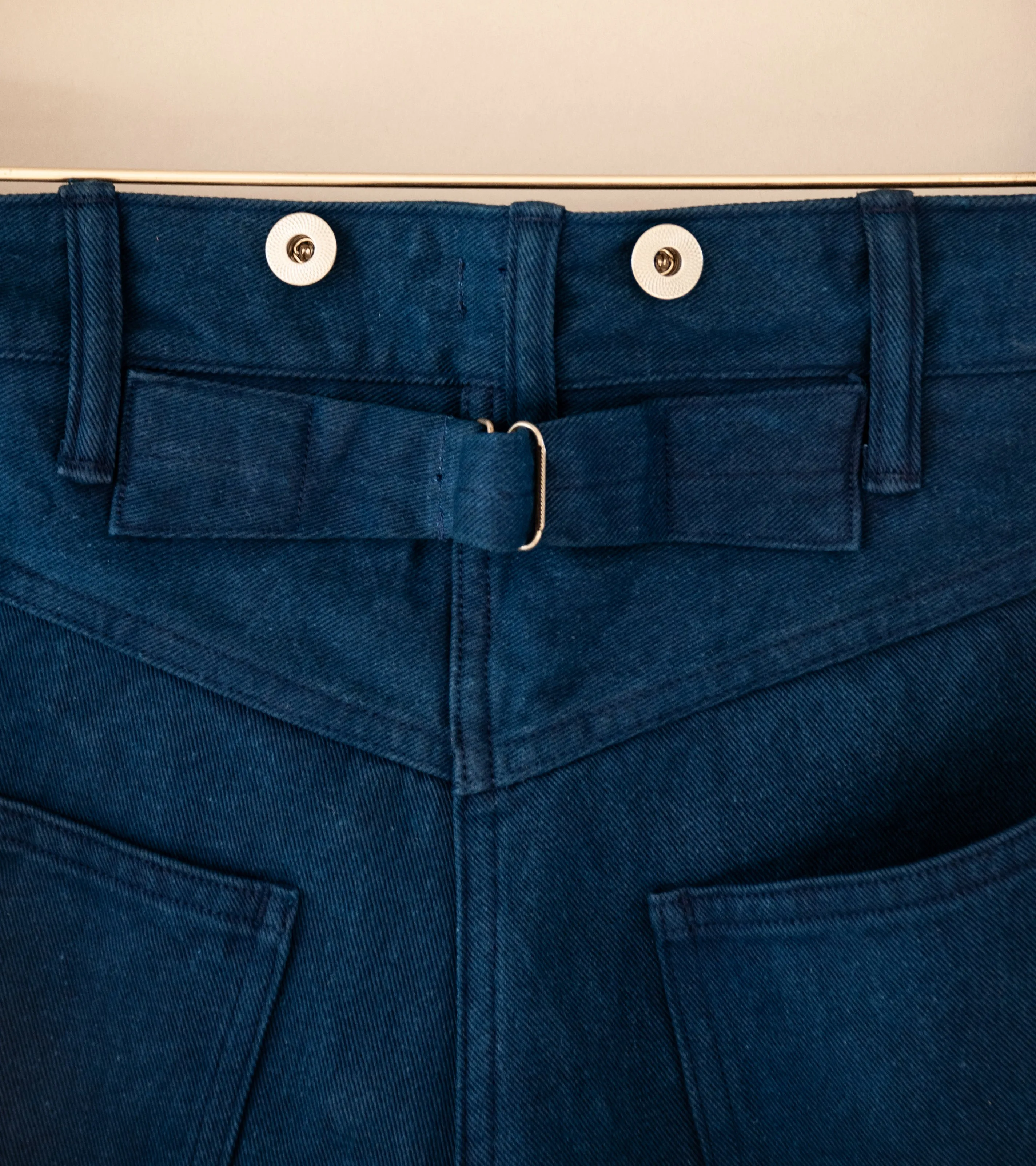 Taiga Takahashi 'Lot 209 Buckle Backed Trousers' (Indigo)