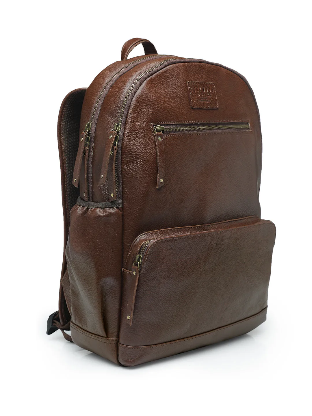 Teakwood Unisex Genuine Leather Brown Solid Backpack||Unisex Laptop Bag/Backpack- Clearance sale