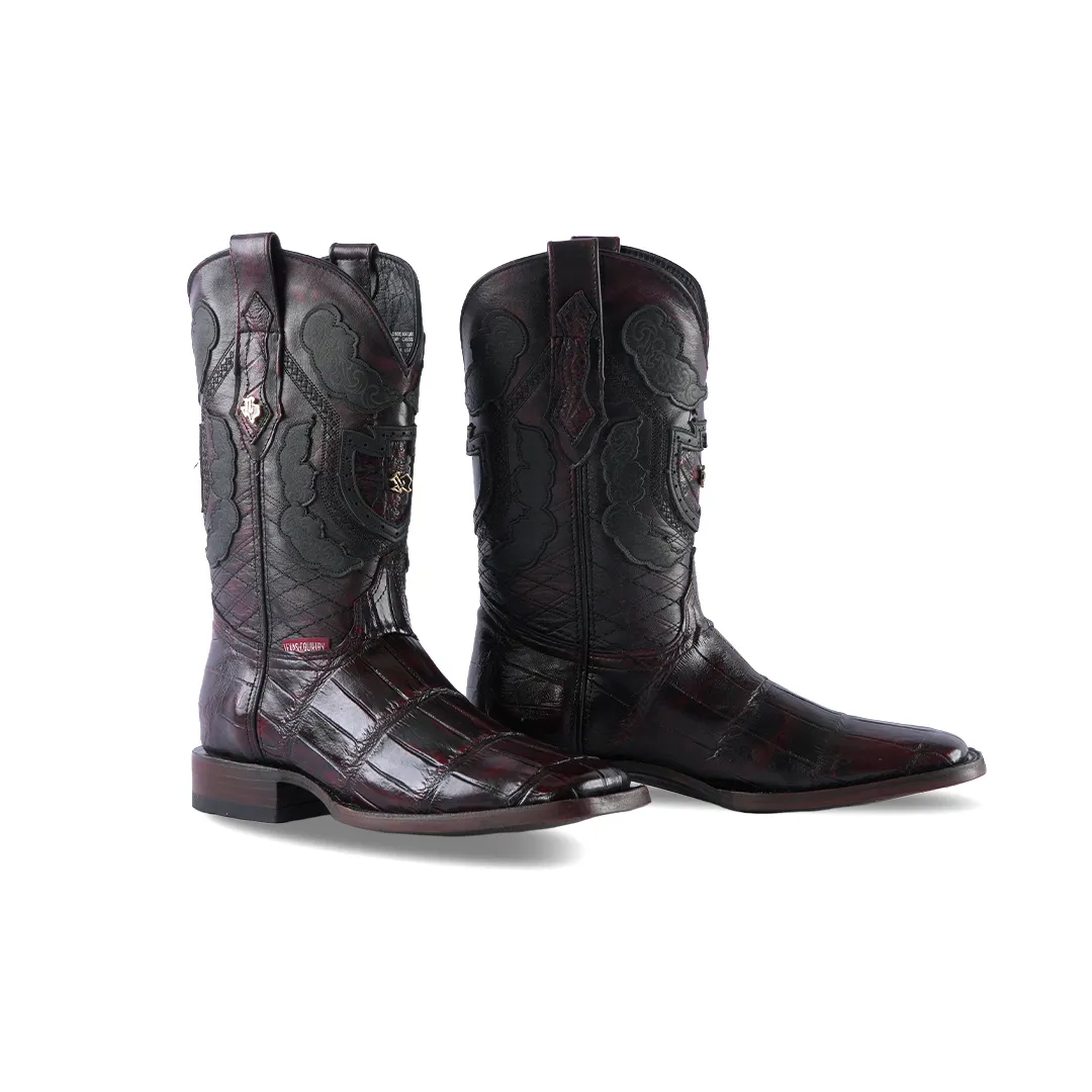 Texas Country Exotic Boot AP50 Alligator Cola Black Cherry Square Toe