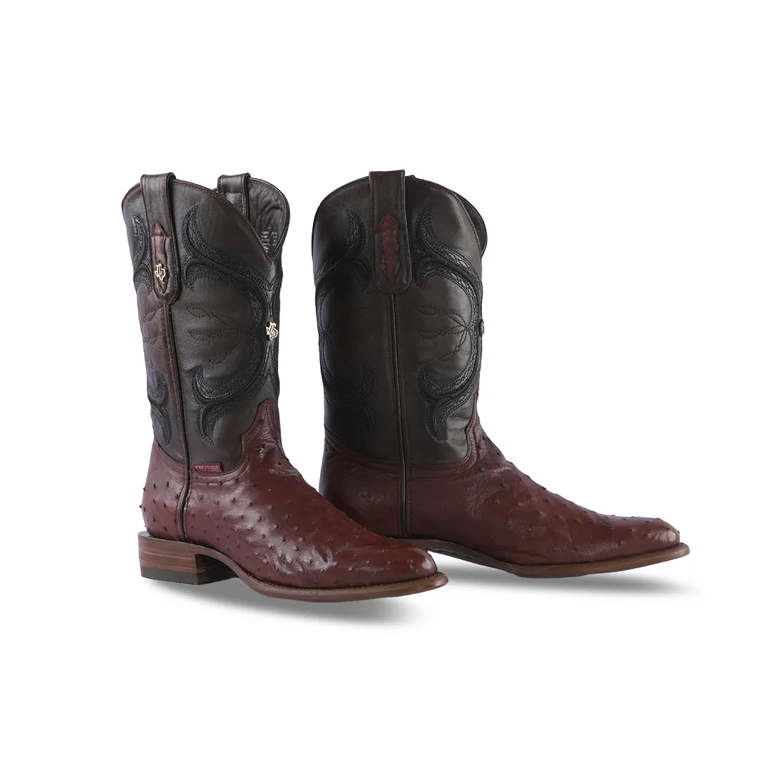 Texas Country Exotic Boot AV91 Ostrich Tabaco Tacoma Toe