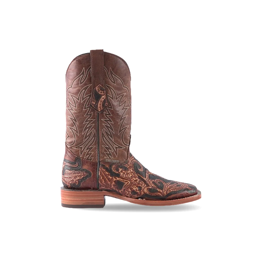 Texas Country Mens Boot Cincelado Malboro Square Toe E918