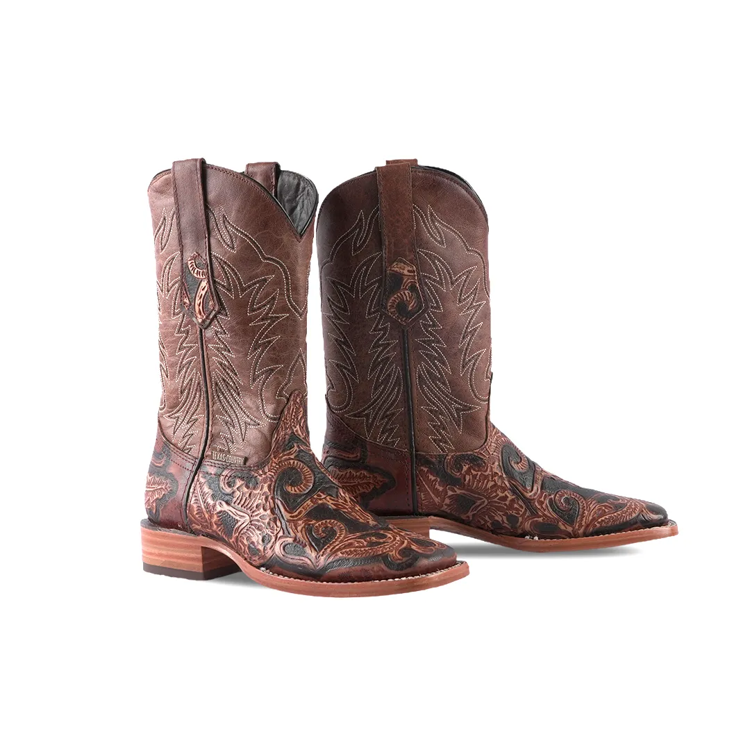 Texas Country Mens Boot Cincelado Malboro Square Toe E918