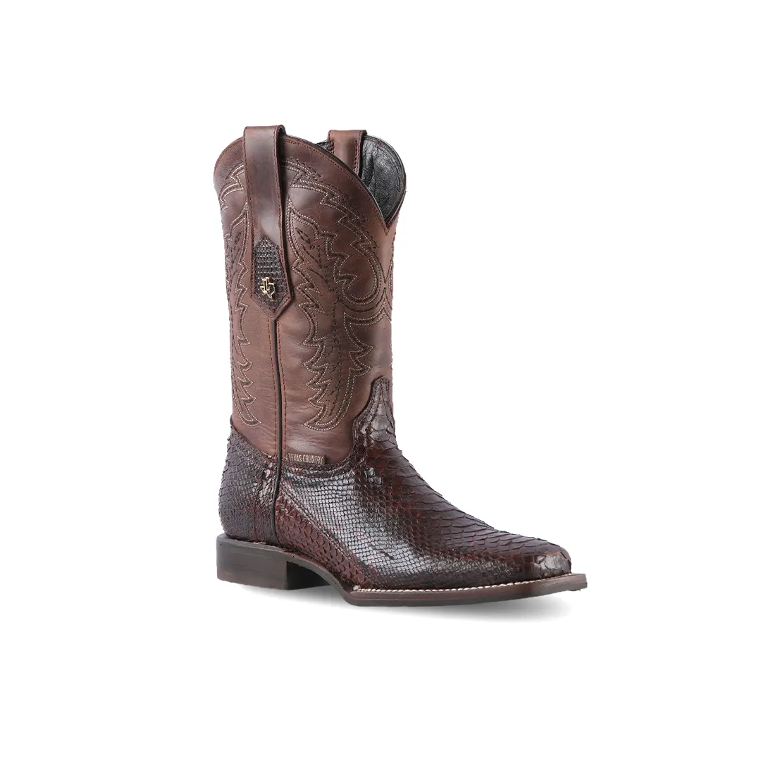 Texas Country Western Boot Python Tabaco E02