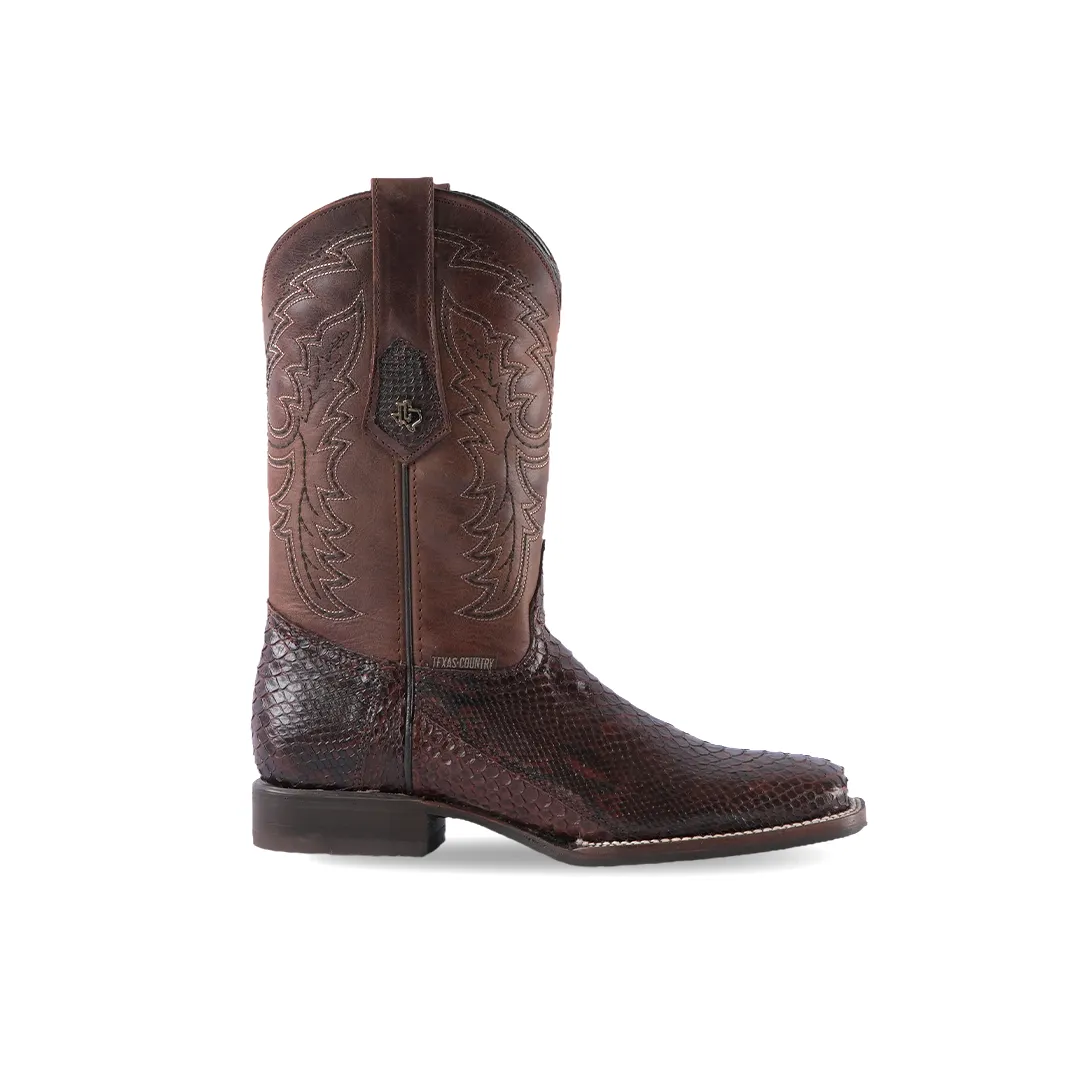 Texas Country Western Boot Python Tabaco E02