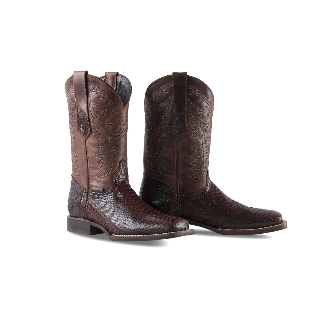 Texas Country Western Boot Python Tabaco E02