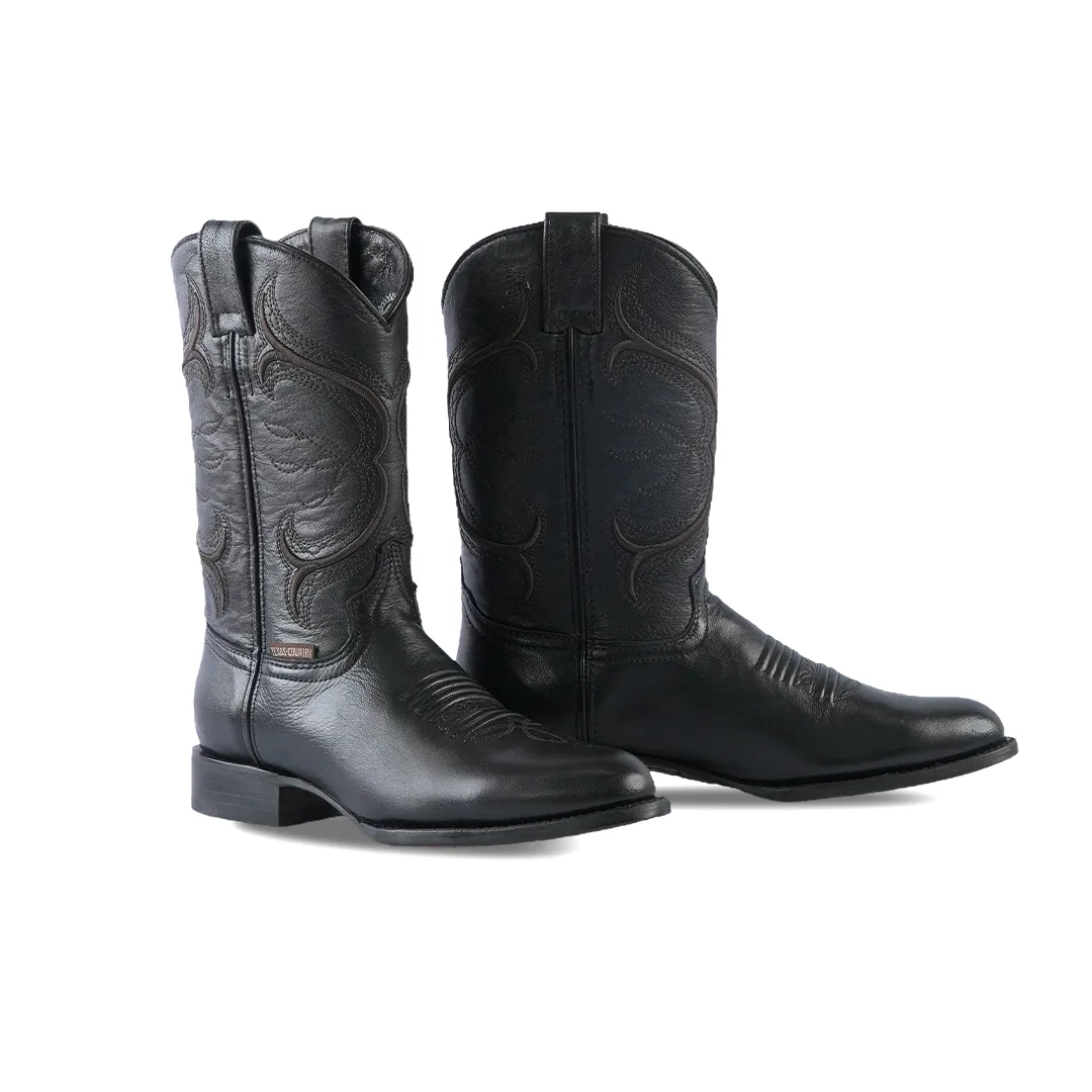 Texas Country Western Boot Rush Black Tacoma Cuero E903