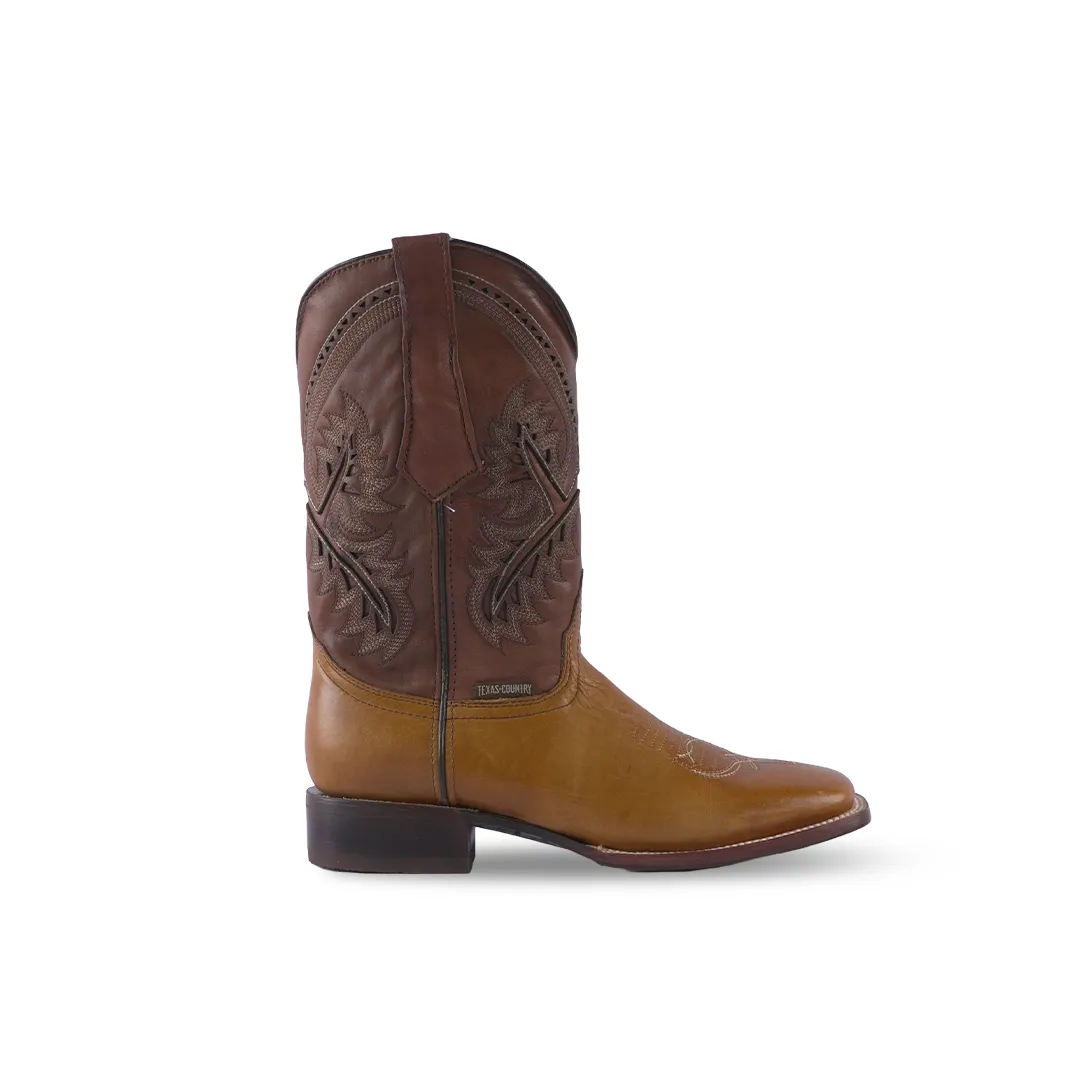 Texas Country Western Boot Savat Miel Square Toe E29