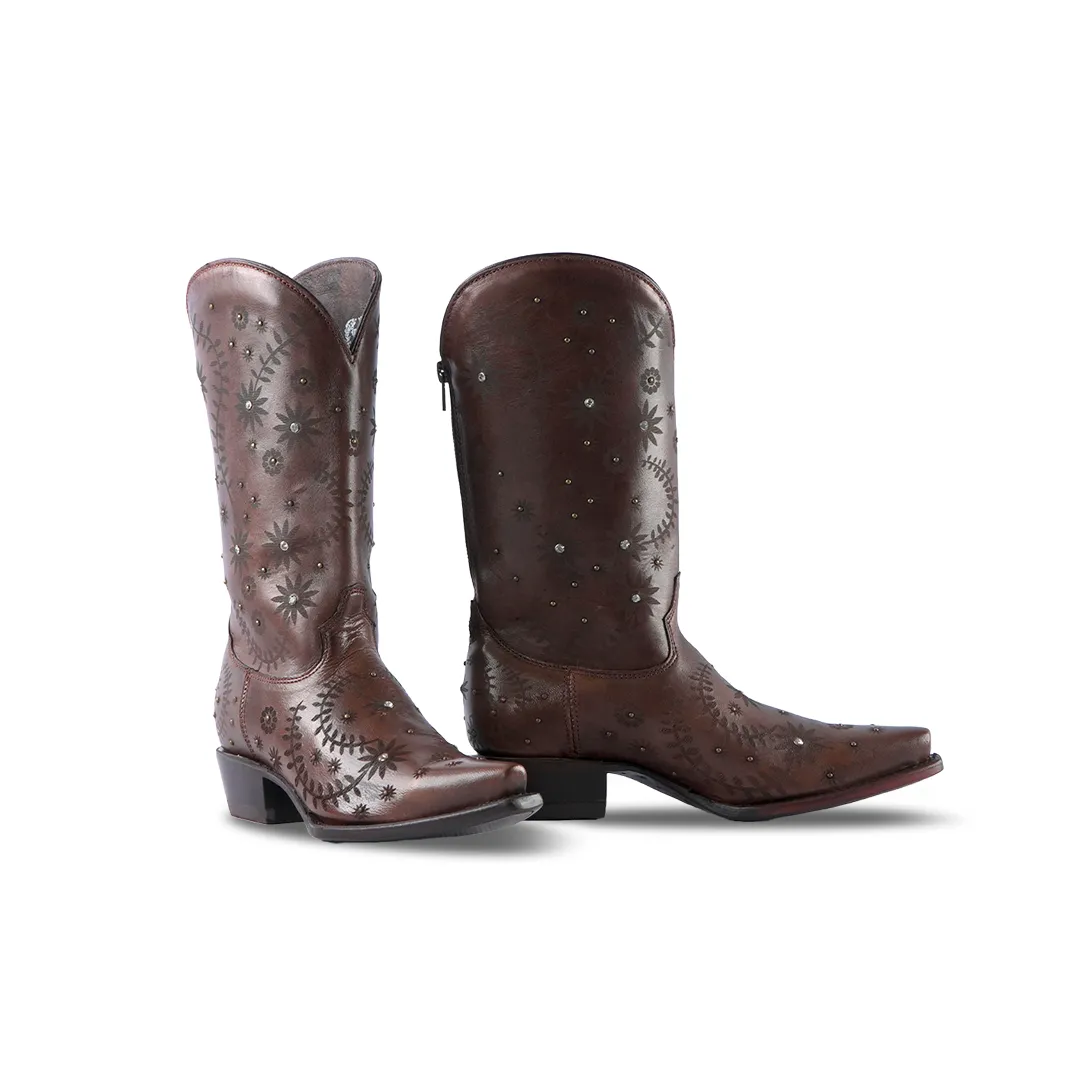 Texas Country Women's Western Boot Bora Cafe Retro Toe E776