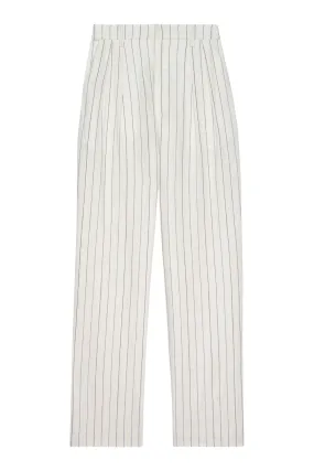 The Great Maker Trouser in Cream Pinstripe