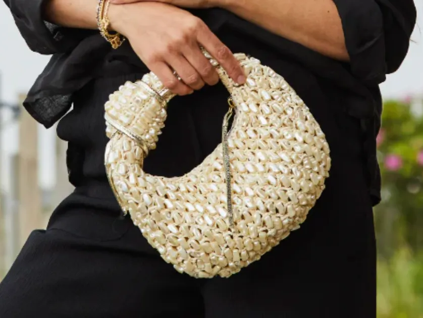 The Josie All Pearl Bag | Handcrafted Beaded Handbag | Millo