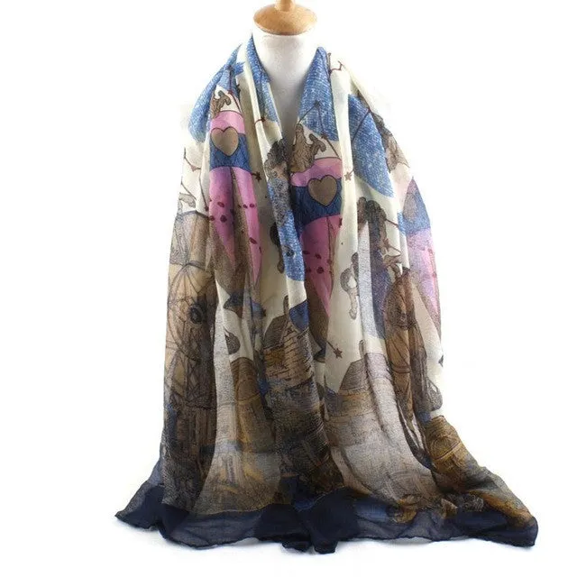 Trendy Fashion Women's Long Print Scarf Wrap For Ladies Shawl Voile Pretty Scarf Tole Women Girls Scarves 90*180cm #1201 GS